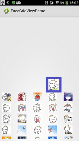 android仿QQ长按表情查看动图，移动手指可切换图片